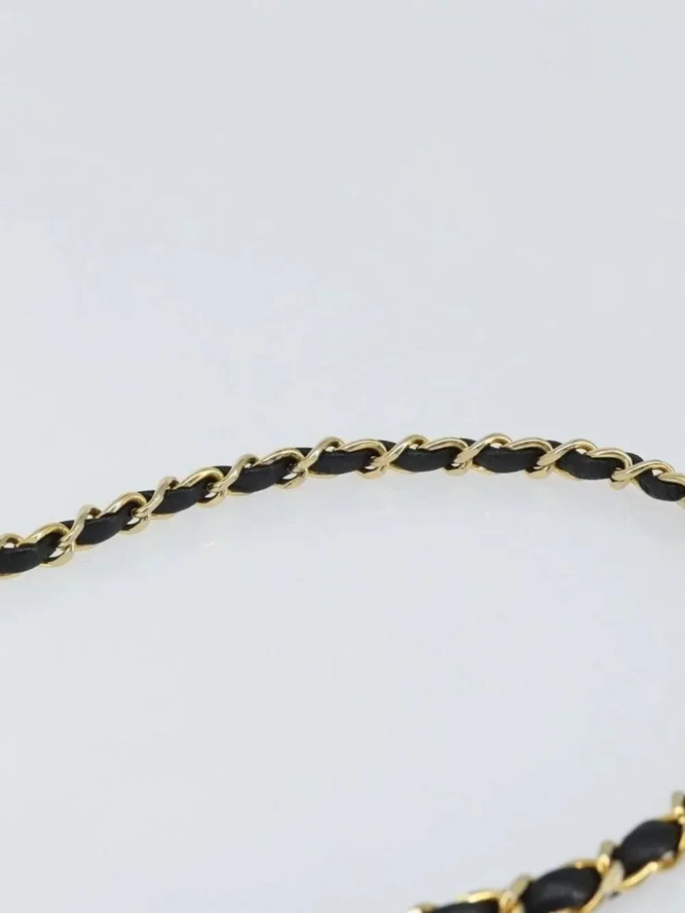 CHANEL Matelasse Chain Shoulder Bag Lamb Skin Black Gold CC